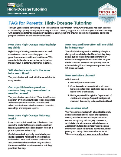 FAQ for Parents - cover