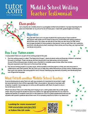 Middle School Teacher Testimonial